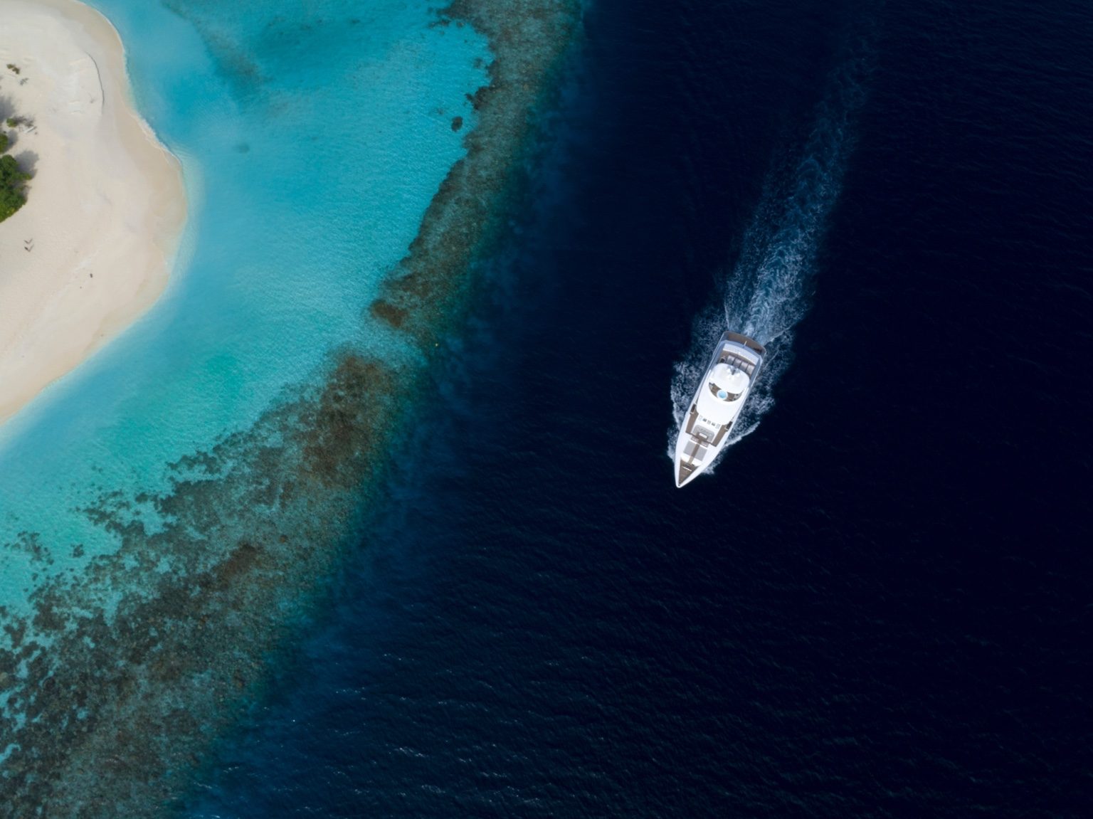 M/Y SEAREX cruising beside reef